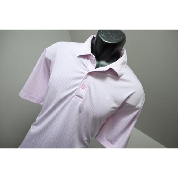Callaway Golf Polo Opti Dri Striped Short Sleeve Athletic Shirt Mens Sz Large - Picture 3 of 8